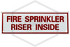 Fire Sprinkler Riser Inside Sign | FPPI | 6 in. x 2 in. | Red w/ White Letters | Hero