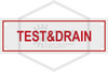 Test and Drain Sign | FPPI | 6 in. x 2 in. | Red w/ White Letters | Hero