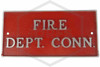 Fire Dept. Conn. Sign | FPPI | 8 in. x 4 in. | Red w/ Aluminum Letters | Hero