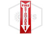 Fire Extinguisher Decal | 12 in. x 4 in. | White Arrow w/ Red Letters | QRFS™ | Hero