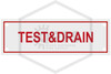 Test & Drain Sign | 6 in. x 2 in. | White w/ Red Letters | Hero