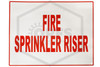 Fire Sprinkler Riser Sign | 9 in. x 7 in. | White w/ Red Letters