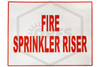 Fire Sprinkler Riser Sign | 9 in. x 7 in. | White w/ Red Letters | Hero