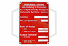 Hydraulic System Sign | 5 in. x 7 in. | Red w/ White Letters | Hero