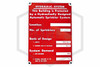 Hydraulic System Sign | 5 in. x 7 in. | Red w/ White Letters | Hero