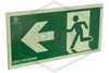 Egress Path Sign | Photoluminescent | Icon and Arrow Face Left | 12 in. x 6 in. | Hero