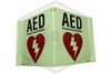 AED Sign | Photoluminescent | 3-Way Emergency Sign | 8 in. x 8 in.