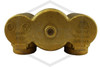 Recessed/Concealed FDC | Angled | Double Clapper | 4 in. x 2-1/2 in. x 2-1/2 in. NPT | Cast Brass | QRFS™ | Markings