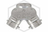 Chrome "Auto Sprinkler" Straight Exposed Double Clapper FDC | 4" x 2.5" x 2.5" NPT x NST - Top