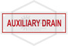 Auxiliary Drain Sign | 6 in. x 2 in. | White w/ Red Letters | Hero