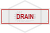 Drain Sign | 6 in. x 2 in. | White w/ Red Letters