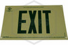 Exit Sign | Photoluminescent | Green on White | 16 in. x 9-1/2 in.