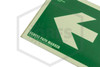 Egress Path Sign | Photoluminescent | Icon and Arrow Face Left | 12 in. x 6 in. | Writing