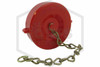 Front of 2 1/2" Plastic Cap and Chain for Hose Valves
