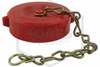 Plastic Cap and Chain | 2-1/2 in. Push On | Red | QRFS | Side Image