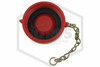 Plastic Cap and Chain | 2-1/2 in. Push On | Red | QRFS™ | Bottom Image