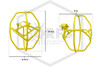 Heavy Duty Head Guard | Side Mount | Yellow | Dimensions Image | QRFS™