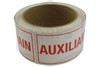 Auxiliary Drain Decal | 6 in. x 2 in. (Roll of 100) | White w/ Red Letters