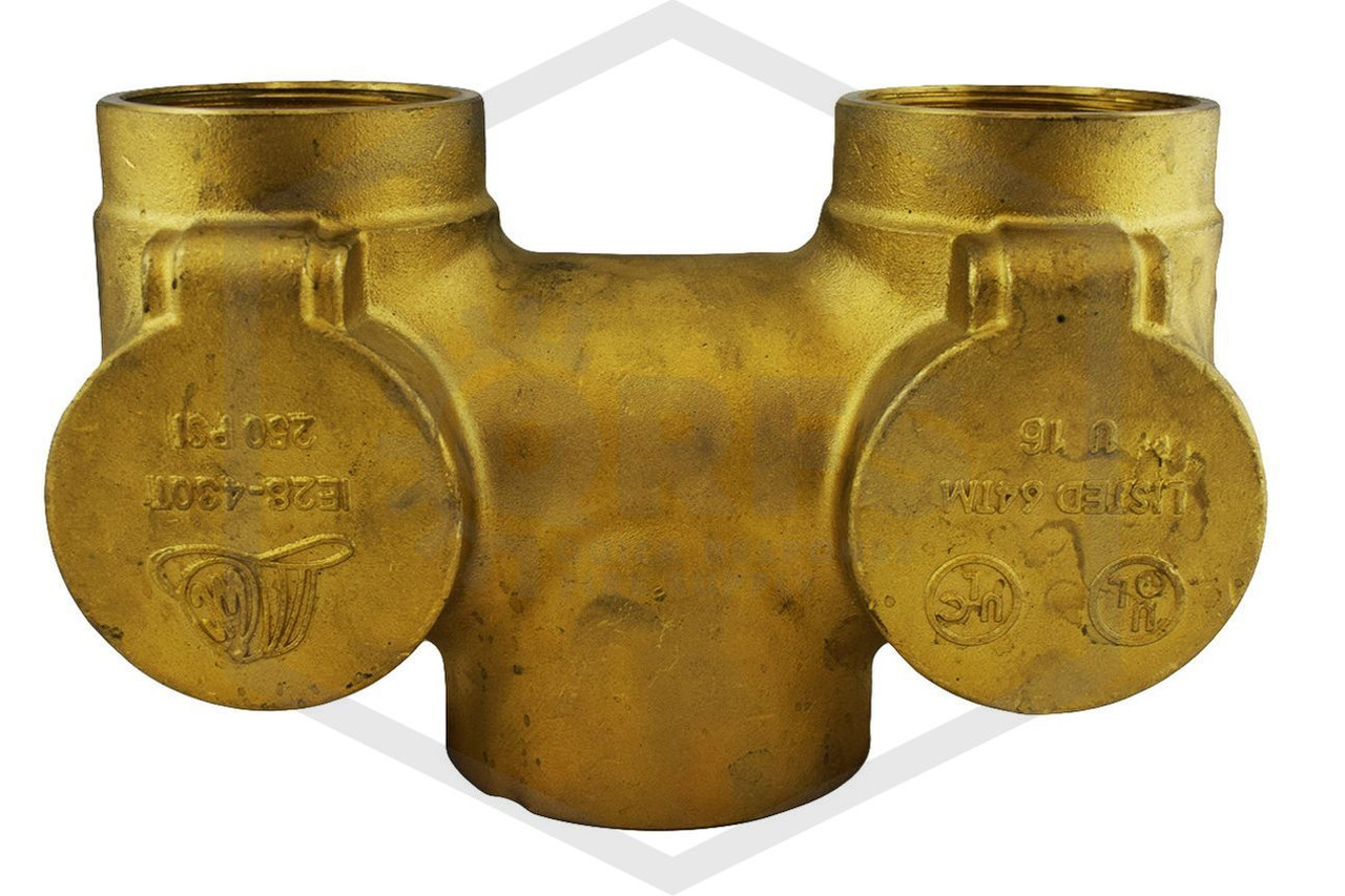 【F,dc】 Recessed Straight FDC | 4 x 3 x 3 NPT | Cast Brass