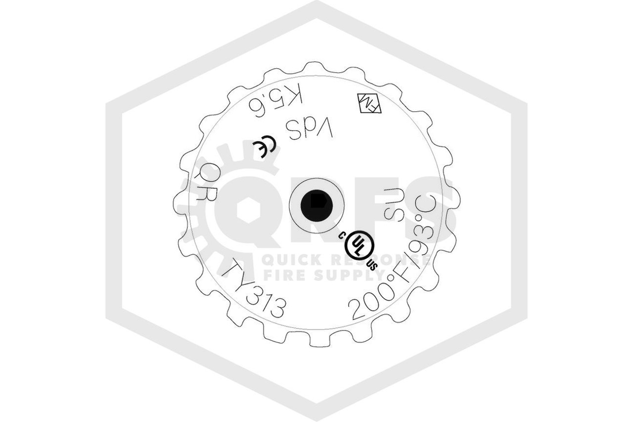 Upright Sprinkler Head | TY313 Tyco™ | 5.6K | Brass | 200F