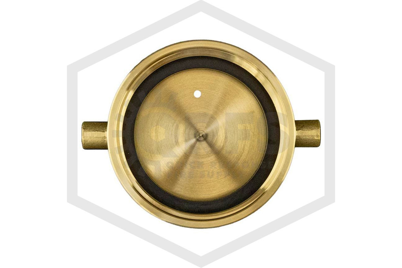 2-1/2" NYC Fire Hydrant Brass Cap & Chain - 3 OD New York Corporation Thread, 8 TPI, Made In Italy (Giacomini)