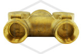 Recessed/Concealed FDC | Straight | Double Clapper | 4 in. x 2-1/2 in. x 2-1/2 in. NPT | Cast Brass | QRFS | Inlets