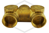 Recessed/Concealed FDC | Straight | Double Clapper | 4 in. x 3 in. x 3 in. NPT | Cast Brass |  QRFS™ | Inlets