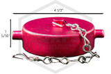 Wilson & Cousins™ Cap and Chain Red Aluminum   HF42AL-RED-2.5 Dimensions | QRFS™