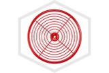 Alarm Bell Wire Guard | FPPI | 6-10 in. Bells | Diameter | Red | Front