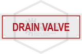 Drain Valve Sign | FPPI | 6 in. x 2 in. | Red w/ White Letters | Hero