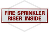 Fire Sprinkler Riser Inside Sign | FPPI | 6 in. x 2 in. | Red w/ White Letters | Hero