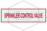 Sprinkler Control Valve Sign | FPPI | 6 in. x 2 in. | Red w/ White Letters | Hero
