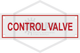 Control Valve Sign | FPPI | 6 in. x 2 in. | Red w/ White Letters | Hero