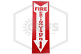 Fire Extinguisher Decal | 12 in. x 4 in. | White Arrow w/ Red Letters | QRFS | Hero