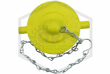 Top of Plug & Chain | 3" (76.2 mm) Cast Iron Plug & Chain | NYFD | Yellow (Auto Spkr/Standpipe)