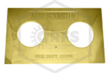 FDC Identification Plate | 3 in. | Square | Auto Spkr | Polished Brass | QRFS | Hero