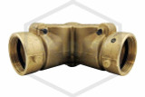 Brass "Standpipe" Straight Exposed Double Clapper FDC | 4" x 2.5" x 2.5" NPT x NST - Front