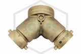 Brass "Standpipe" Straight Exposed Double Clapper FDC | 4" x 2.5" x 2.5" NPT x NST - Bottom