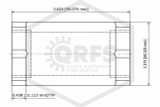 In-Line Check Valve | 1-1/4 in. | Brass | 200 PSI | Body Dimensions Image | QRFS