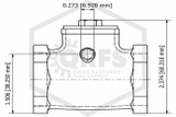 Swing Check Valve | 1 in. NPT x NPT | Brass | 200 PSI | Body Dimensions Image | QRFS™