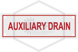 Auxiliary Drain Sign | 6 in. x 2 in. | White w/ Red Letters | Hero
