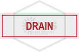 Drain Sign | 6 in. x 2 in. | White w/ Red Letters