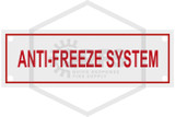 Anti-Freeze System Sign | 6 in. x 2 in. | White w/ Red Letters | Hero
