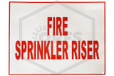 Fire Sprinkler Riser Sign | 9 in. x 7 in. | White w/ Red Letters | Hero