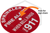 Fire Alarm - Call 911 Sign | 6 in. | Red w/ White Letters | Hole