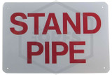 Standpipe Sign | 12 in. x 8 in. | White w/ Red Letters | QRFS™ | Hero