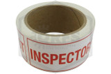 Inspectors Test Decal | 6 in. x 2 in. (Roll of 100) | White w/ Red Letters