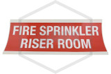 Fire Sprinkler Riser Room Decal | 6 in. x 18 in. | Red w/ White Letters
