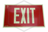 Exit Sign | Photoluminescent | White on Red | 16 in. x 9-1/2 in.
