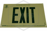 Exit Sign | Photoluminescent | Green on White | 16 in. x 9-1/2 in.